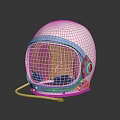 Astronaut Helmet With Reflective Visor White Shell And Red Accents On Black Background