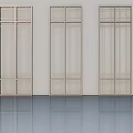 Three Light Colored Hinged Doors With Grid Pattern For Interior Design 3d model