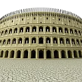 European Architecture Historic Roman Colosseum With Circular Structure And Multi Tiered Arches
