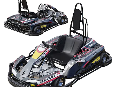 Sporty Go Kart Racing Design Featuring Open Frame And Comfortable Seats 3d model