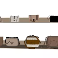 Stylish Handbags With Various Designs In Neutral Tones Displayed On Wall Shelves
