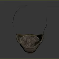 Leather Mask with Textured Strap and Metal Accents Vintage Design