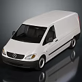 White Mercedes Commercial Van With Sleek Exterior Design And Reflective Surface