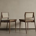 Minimalist Wooden Dining Chairs With Woven Back And Seat In Light Wall Room