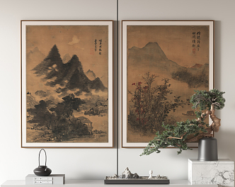 New Chinese Landscape Painting Decorative Painting 3d model