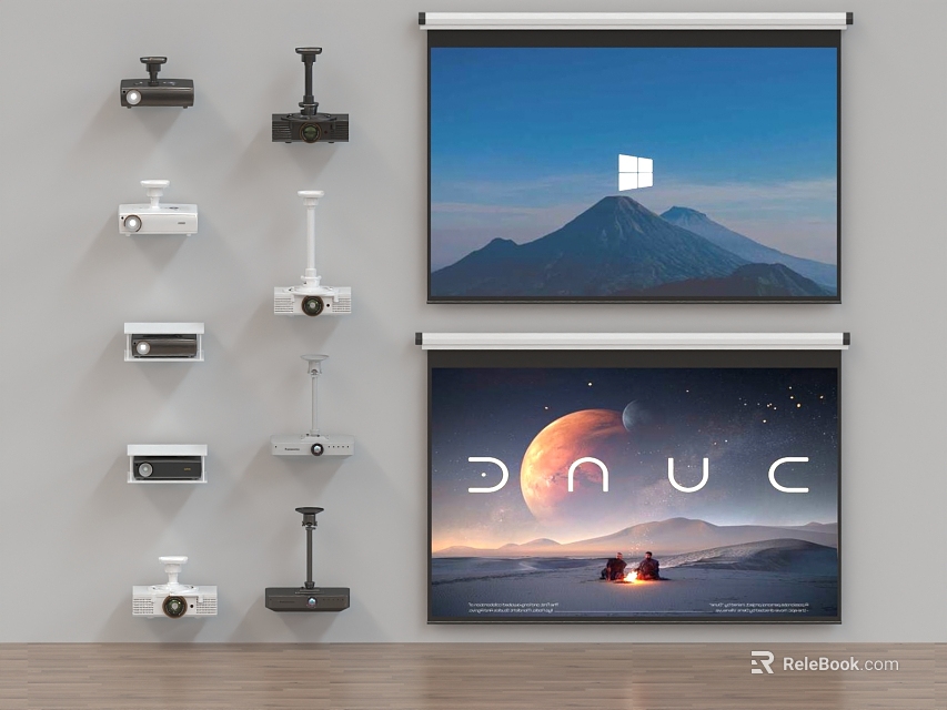 Office Electronics Projectors And Projection Screens 3d model 