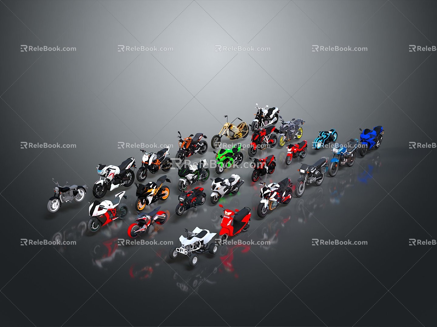 Motorcycle Two-wheeled Motorcycle Cross-country Motorcycle Road Race Motorcycle Motor Vehicle Transport 3d model