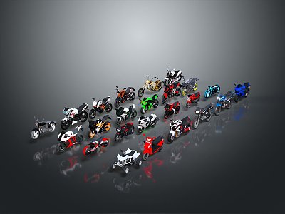 Motorcycle Two-wheeled Motorcycle Cross-country Motorcycle Road Race Motorcycle Motor Vehicle Transport 3d model