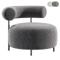 Saloni Fabric Lounge Chair 3d model