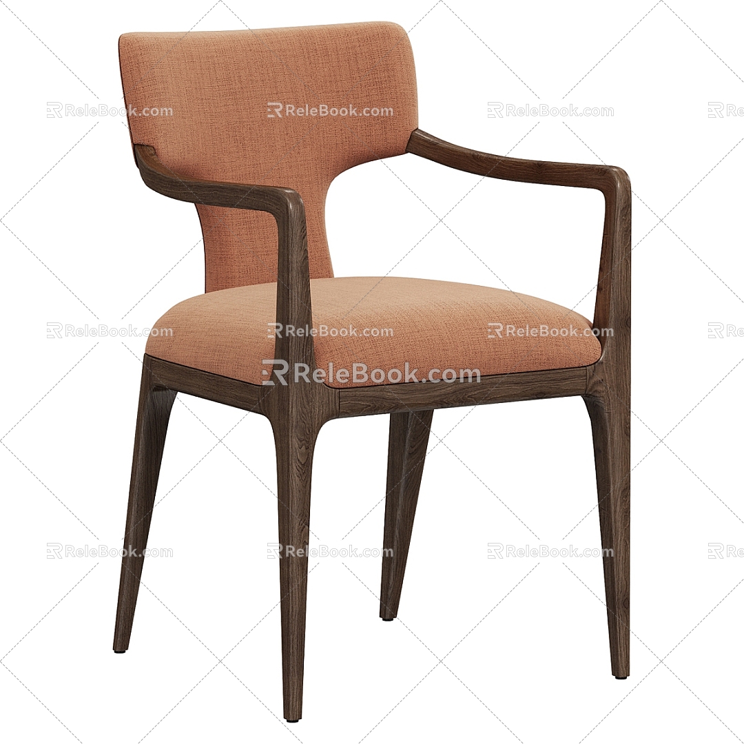 Wooden Upholstered Fabric Dining Table Armchair model