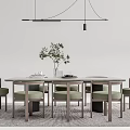 Modern Dining Table Chair Combination Dining Table Chair 3d model