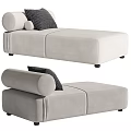 Modern Beige Chaise Lounge Design With Gray Cushions And Comfortable Structure 3d model