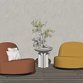 Modern Casual Sofa Combination Lazy Sofa 3d model