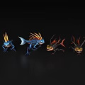 Colorful Mythical Aquatic Animals 3D Rendered with Unique Features