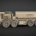 Military Green Heavy Duty Multi Wheeled Tanker Truck For Flammable Cargo