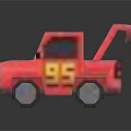 Cute Pixel Style Pink Truck Shaped Doll With Big Eyes And Reflection