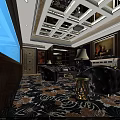 Luxury Home Decor Store Interior With Elegant Sofas Bookshelves Table Lamps And Carpets