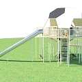 Football park slide combination slide crawl amusement park children's park playground amusement sketch 3d model