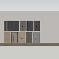 Various Double Doors With Different Colors And Modern Designs For Home 3d model