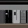 Various Styles of Refrigerators Silver White Multi Door Side by Side in Modern Kitchen