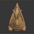 Golden Rabbit Shaped Woven Basket Decorative Ornament With Intricate Weave Design
