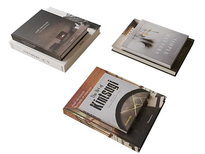 Stacked Minimalist Design Books And Magazines With Stylish Covers And Interior Ideas 3d model