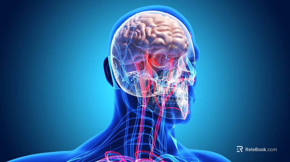 Medical Device for 3D Visualization of Human Head Neck Anatomy Brain Bones and Blood Vessels 3d model 