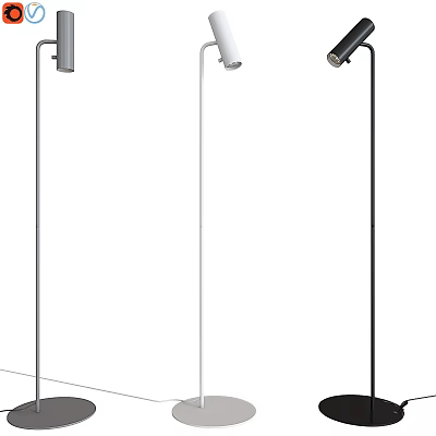 Modern Floor Lamp With Metal Stand And White Shade For Living Room Decor 3d model