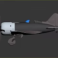 Vintage White And Purple Passenger Airplane Model With Propeller Wings Cockpit And Dark Background Reflection