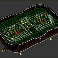 Wooden Roulette Casino Table With Green Felt Surface Number Layout Golden Accents And Carved Legs