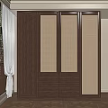 Modern Wooden Wardrobe With Panel Doors And Drawer Storage Design
