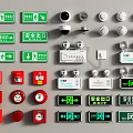 Essential Fire Safety Equipment Including Emergency Exit Signs Alarm Buttons And Smoke Detectors