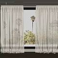 Modern Curtain Window Screen Pleated Curtain 3d model
