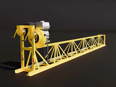 Yellow Heavy Duty Industrial Machinery With Metal Frame And Engine Component For Construction Sites 3d model