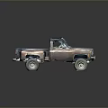 Vintage Rusty Truck With Damaged Roof And Large Off Road Wheels
