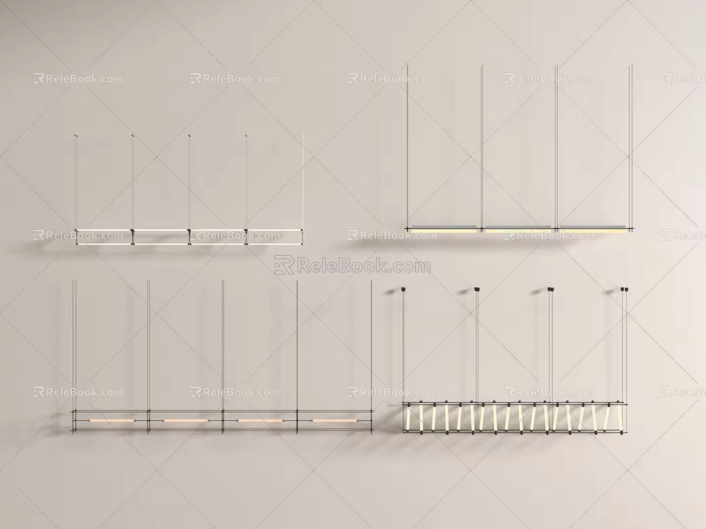Modern chandelier long chandelier Mazar lamp 3d model