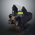 Computer Optical Device with Transparent Cover Yellow Lens and Precision Black Mechanical Structure 3d model