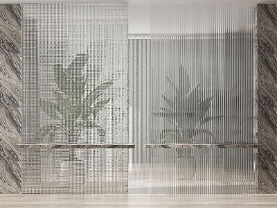 Modern partition glass partition 3d model