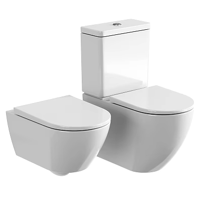 Modern White Wall Mounted Toilet Design With Sleek and Minimalist Style 3d model