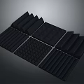 Black Foam Protective Pads With Various Shapes And Textured Surfaces For Packaging 3d model