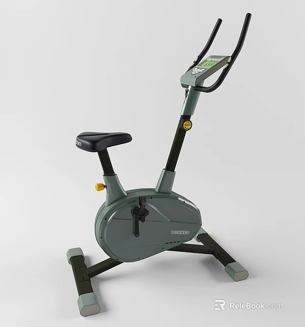Indoor Stationary Bike For Home Gym With Black Seat Display Screen And Stable Frame 3d model 