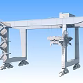 Red Industrial Gantry Crane With Ladder Access And Mobile Wheels For Heavy Duty Cargo Lifting