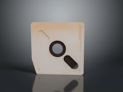 Light Wooden Square Panel With Circular Hole And Rectangular Slot Design 3d model