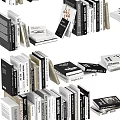 Books And Magazines Collection Stacked And Arranged In Various Styles And Sizes
