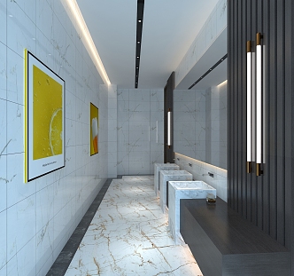 Modern Restroom 3d model