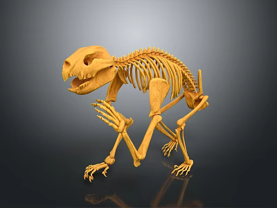 Detailed Animal Skeleton 3D Model Showing Bone Structure And Organ Anatomy 3d model