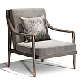 Modern Accent Chairs With Wooden Frame Light Dark Gray Upholstered Seats And Accent Pillows