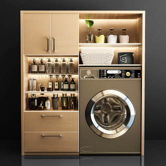 Modern Washing Machine Cabinet Washing Products Washing Machine Laundry Cabinet Balcony Cabinet 3d model