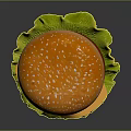 Delicious Hamburger With Fresh Lettuce Tomato And Melted Cheese On Sesame Bun
