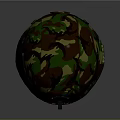 Tactical Military Camouflage Helmet With Black Straps And Square Device